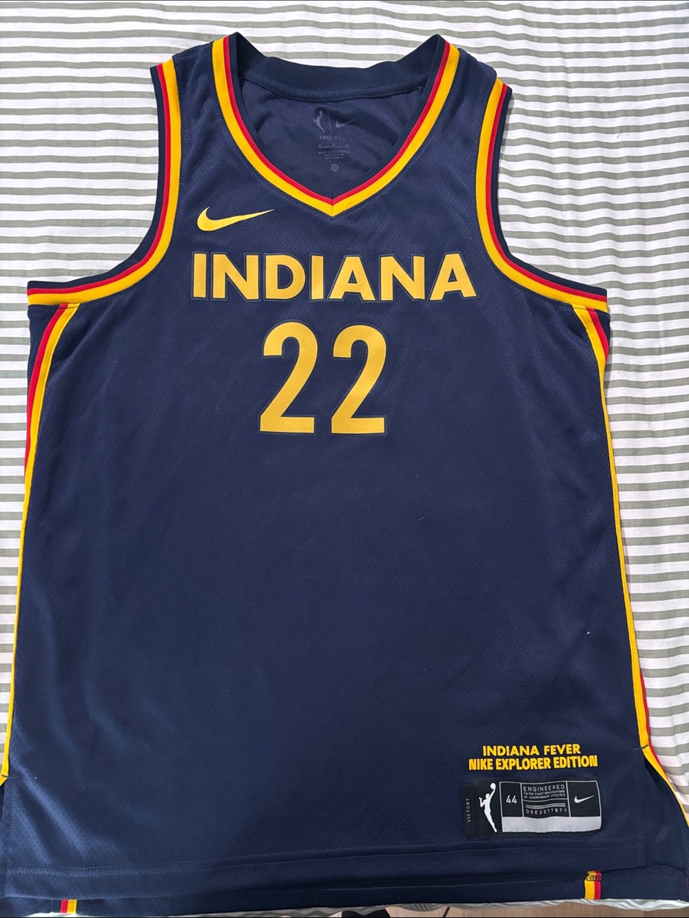 Nike Indiana Fever Navy and Yellow #22 Basketball Jersey
